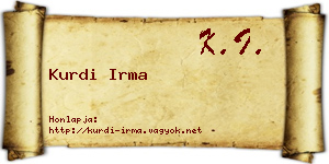 Kurdi Irma névjegykártya