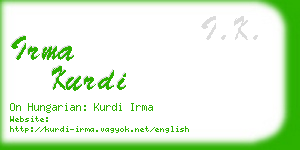 irma kurdi business card